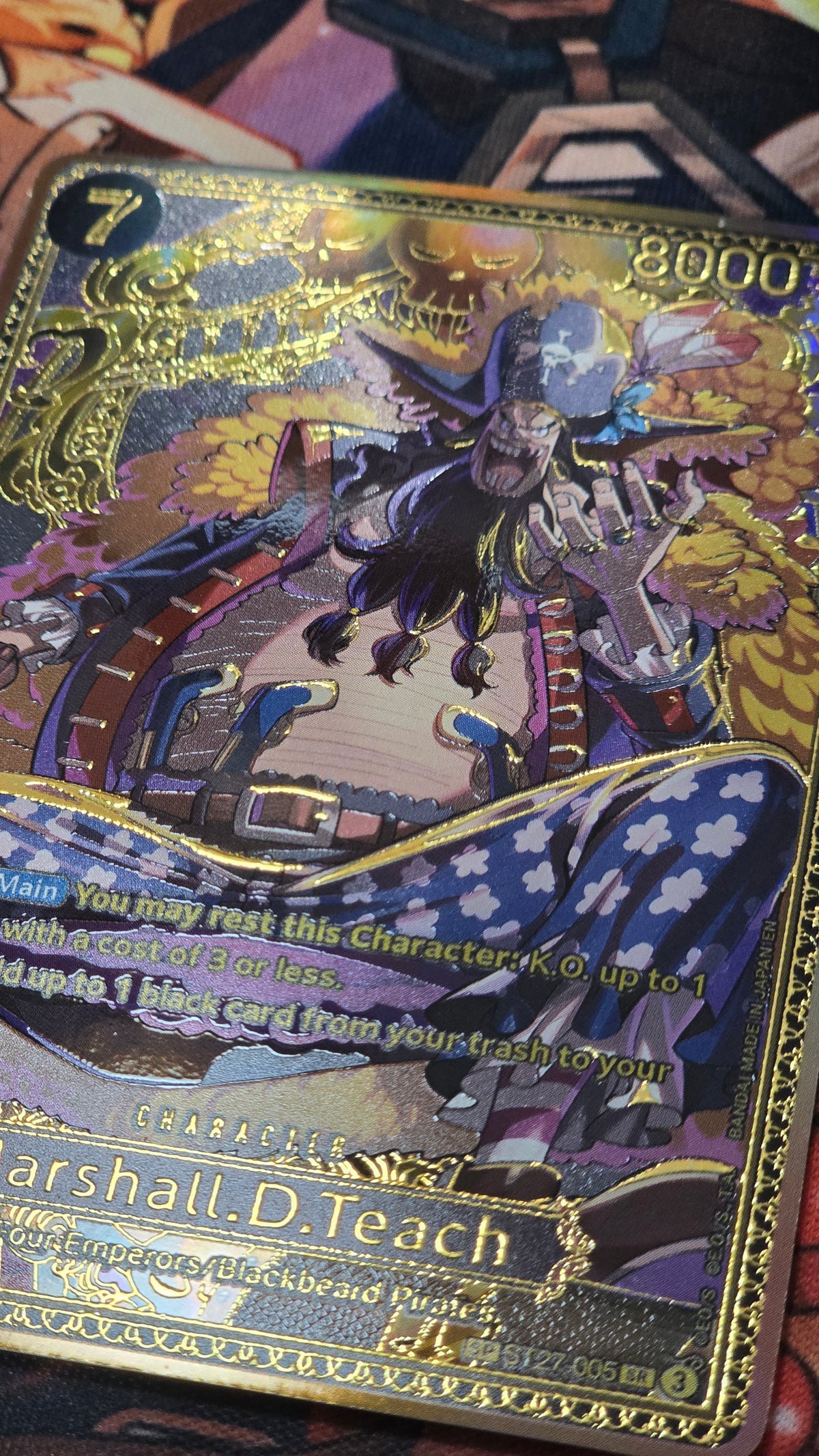 OP17 Marshall D Teach Gold SP ST27-005 Premium Textured One Piece Card Game TCG Custom Made Proxy Card