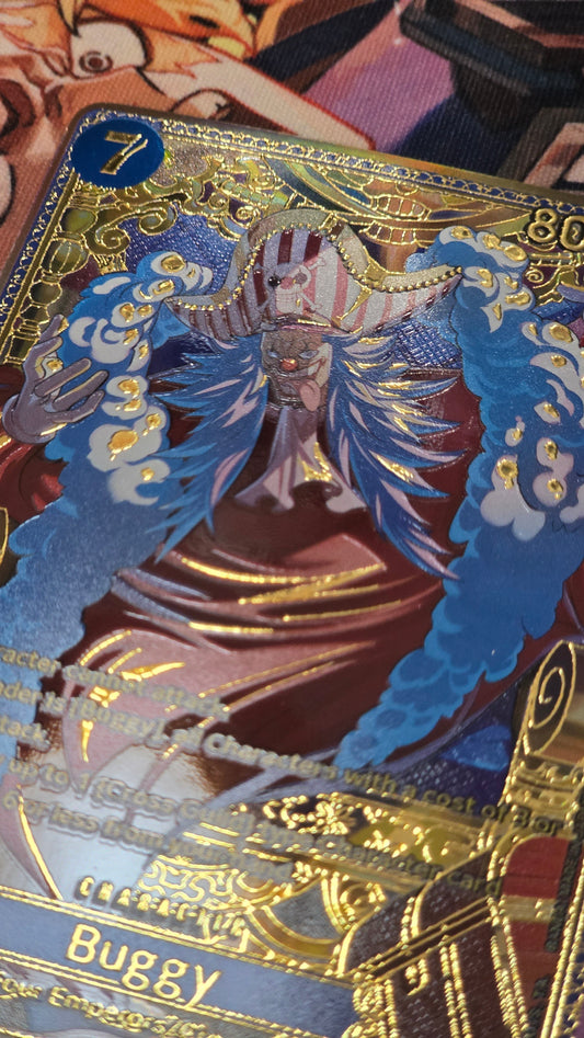 OP17 Buggy Gold SP P-084 Premium Textured One Piece Card Game TCG Custom Made Proxy Card