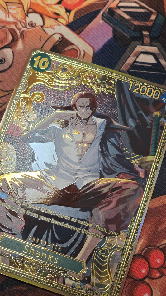 OP17 Shanks Gold SP OP13-028 Premium Textured One Piece Card Game TCG Custom Made Proxy Card