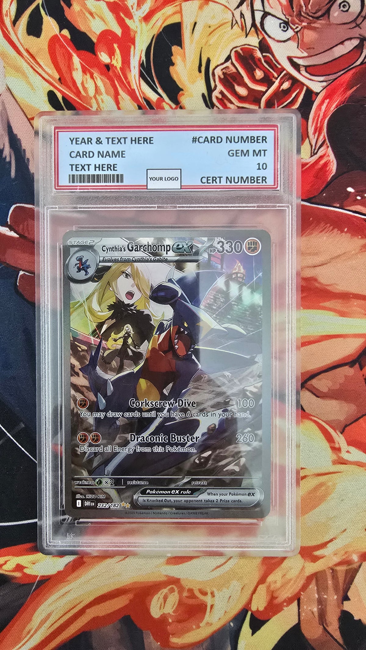 Custom Made Cynthia's Garchomp EX 232/182 SIR Destined Rivals Pokemon Card SV10 Graded proxy