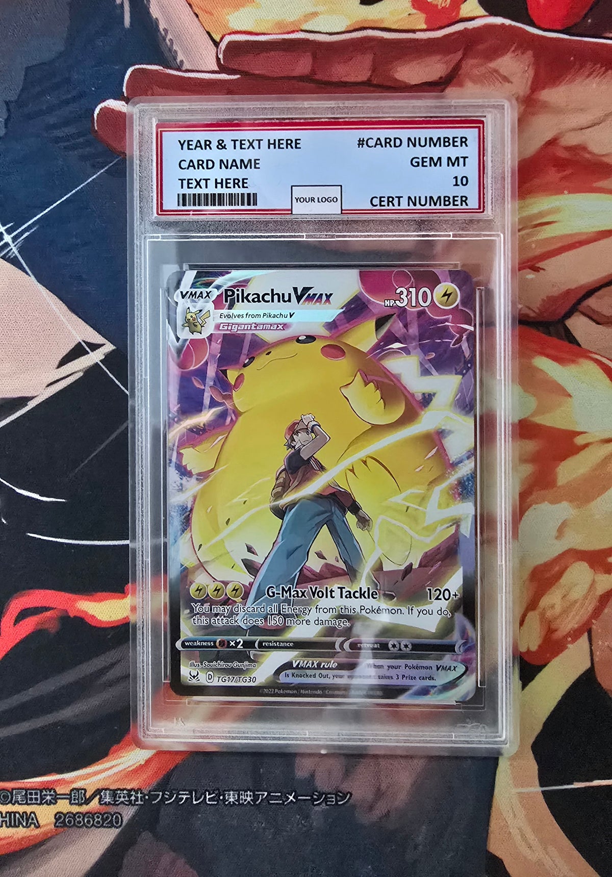 Graded PSA Style Pikachu VMAX Lost Origin Trainer Gallery TG17 Pokemon Proxy Slab