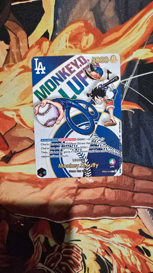 LA Dodgers X One Piece Monkey D Luffy EB02 Special Promo Leader Card OP TCG Proxy Card