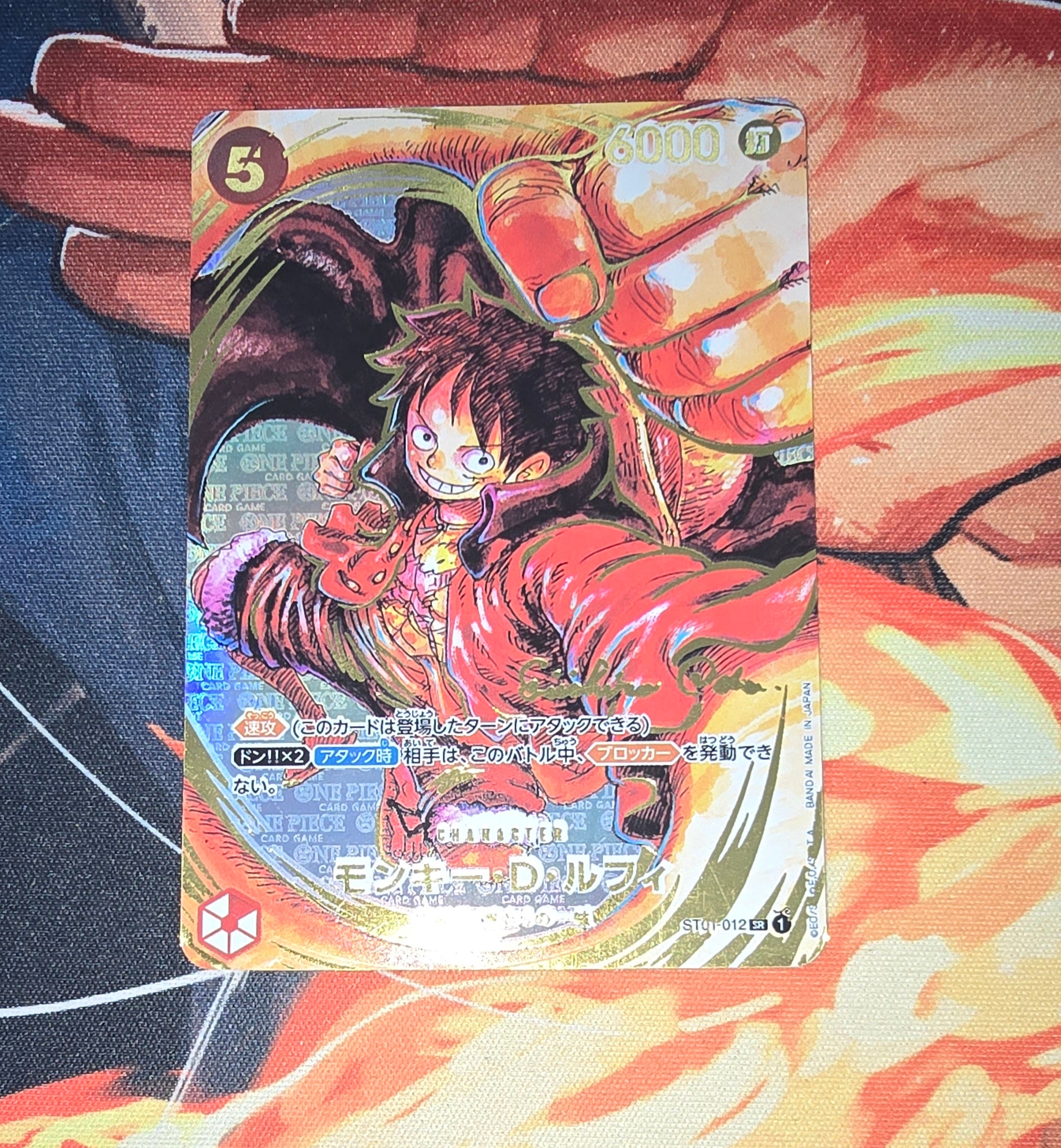 Gold Oda Signature Monkey D Luffy ST01-012 Premium Textured Japanese O OP Proxies TCG Gold Oda Signature Monkey D Luffy ST01-012 Premium Textured Japanese O OP Proxies TCG