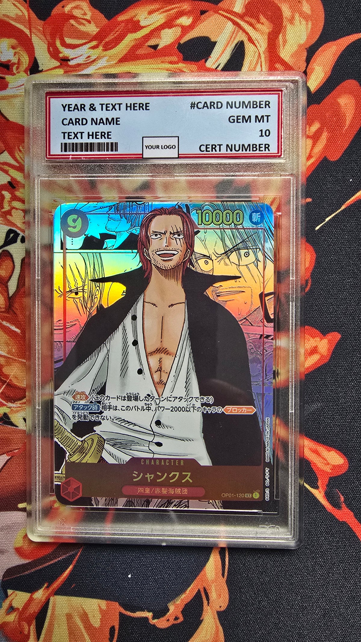JAPANESE Graded PSA 10 Style One Piece TCG OP01 - OP16 Manga Premium Quality Textured Cards Card Proxy
