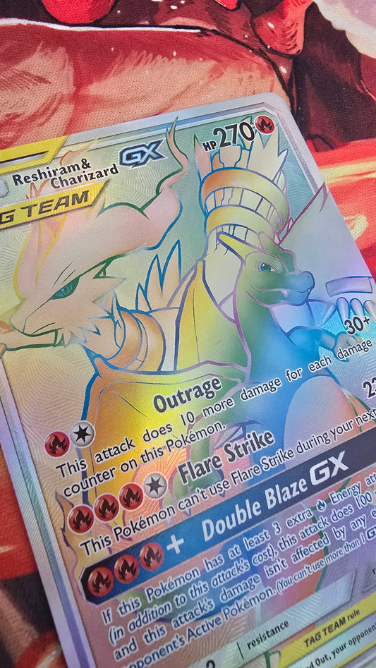 Reshiram Charizard GX Tag Team 217/214 Unbroken Bonds Hyper Rare Pokemon Proxy Card