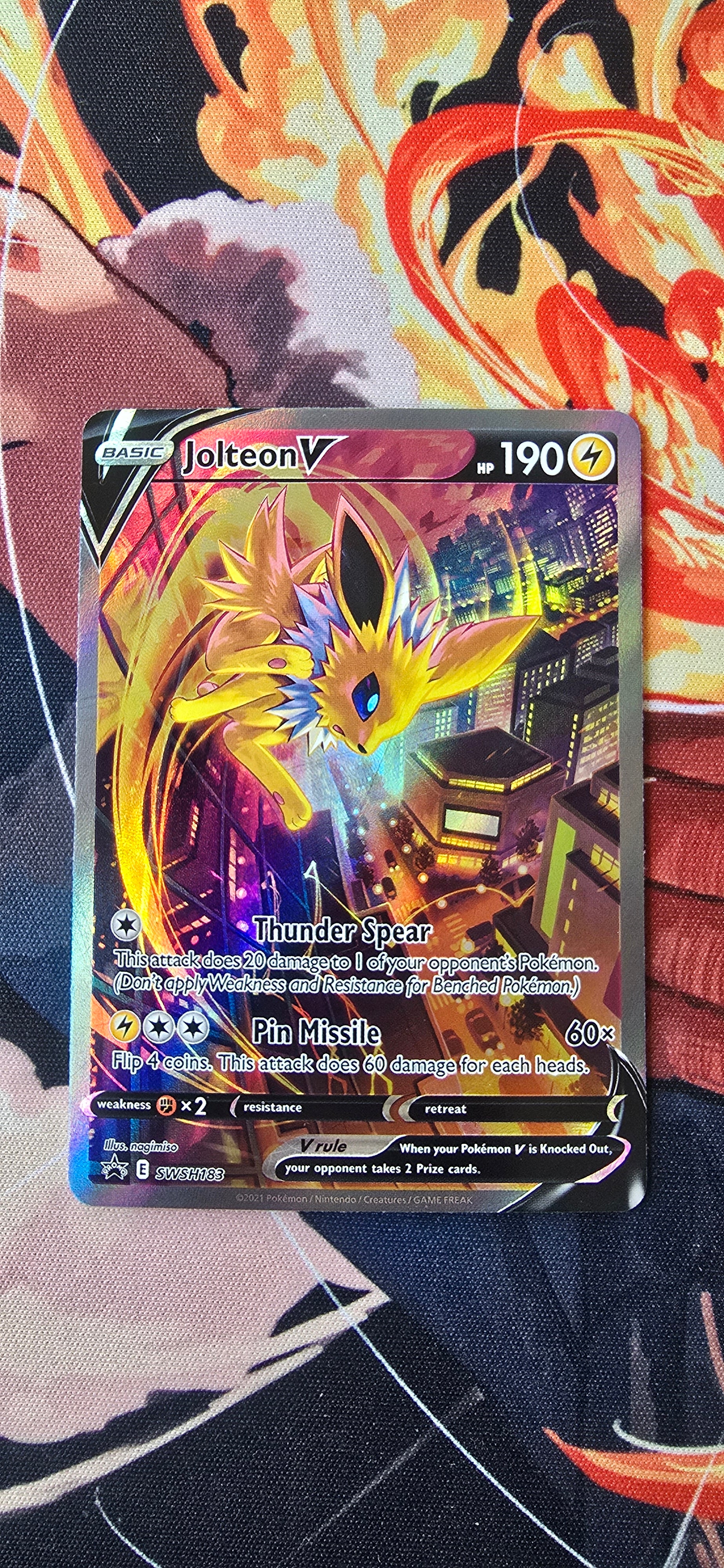 Jolteon V SWSH183 Alternative Art SwSh Promo Textured Pokemon TCG Card OP Proxies TCG Jolteon V SWSH183 Alternative Art SwSh Promo Textured Pokemon TCG Card OP Proxies TCG