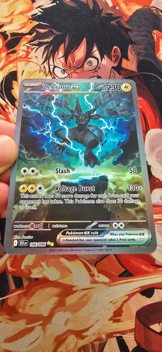 Graded PSA Style Zekrom EX #166 Black Bolt Pokemon Card High Quality Textured Card Proxy Slab