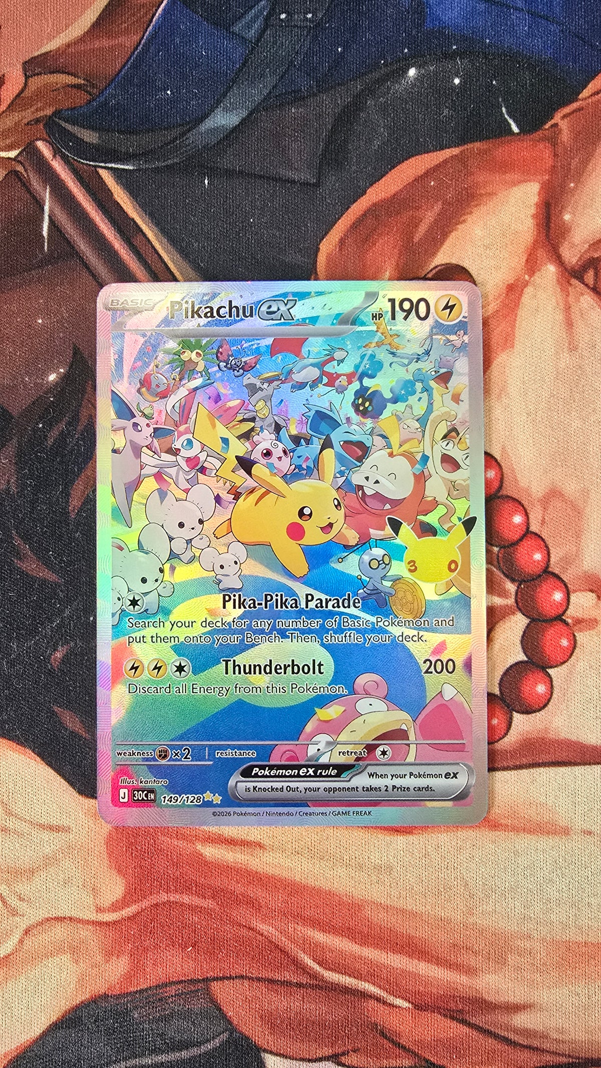 30th Anniversary Pikachu ex 149/128 Pokemon High Quality Textured Custom Made Proxy Card
