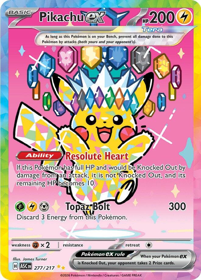 PREORDER: Pikachu EX Ascended Heroes SIR Special Illustration Rare Pokemon 277/2174 Custom Made Proxy