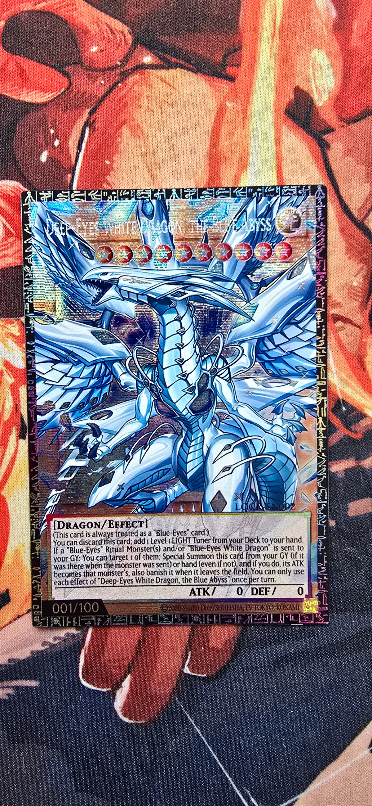 Made-to-order: Deep-Eyes White Dragon The Blue Abyss Grandmaster Serial Yugioh TCG Premium Proxy Custom Made Card English