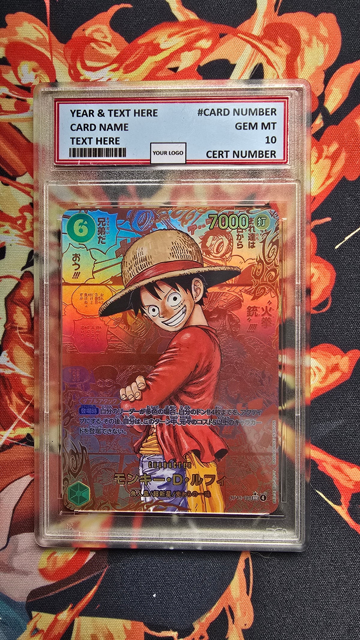 JAPANESE Graded PSA 10 Style One Piece TCG OP01 - OP16 Manga Premium Quality Textured Cards Card Proxy