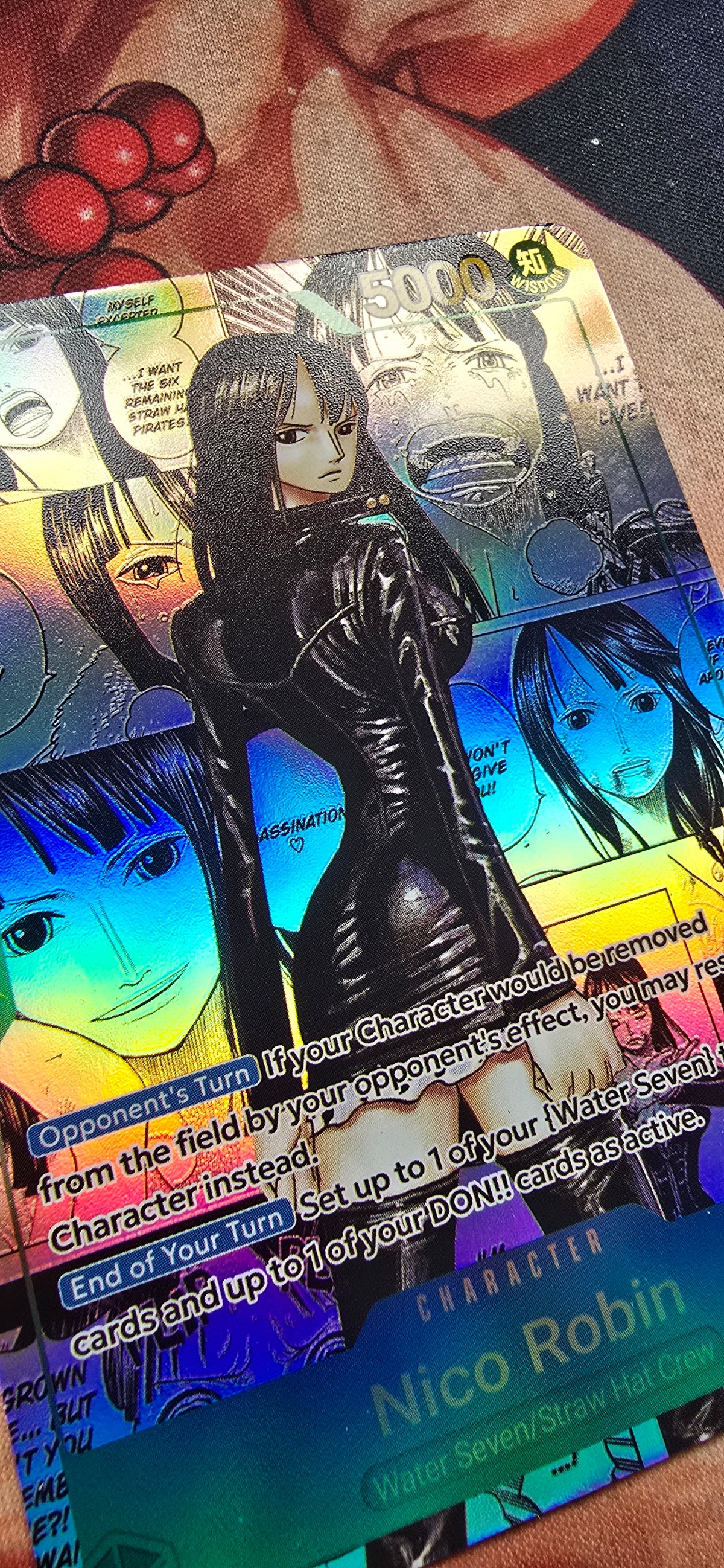 OP18 Nico Robin Manga Textured Holo One Piece Card Game TCG Custom Made Proxy Card