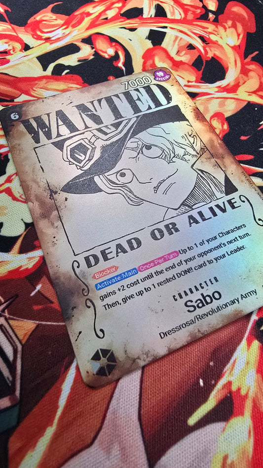 OP13 Sabo Wanted SP Alt Art Textured Holo One Piece TCG Proxy Card