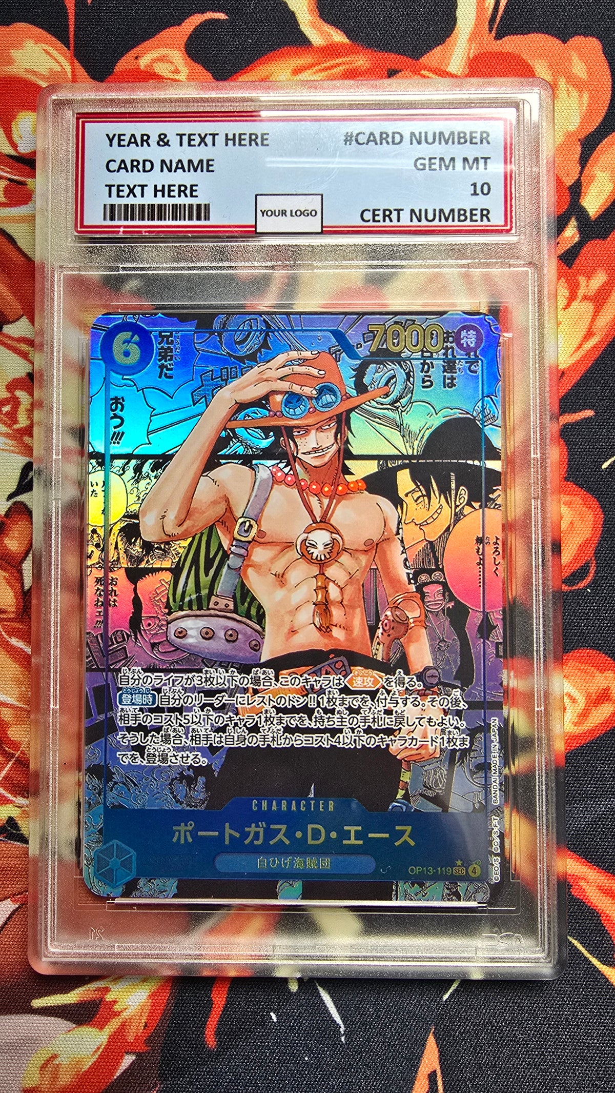 JAPANESE Graded PSA 10 Style One Piece TCG OP01 - OP16 Manga Premium Quality Textured Cards Card Proxy