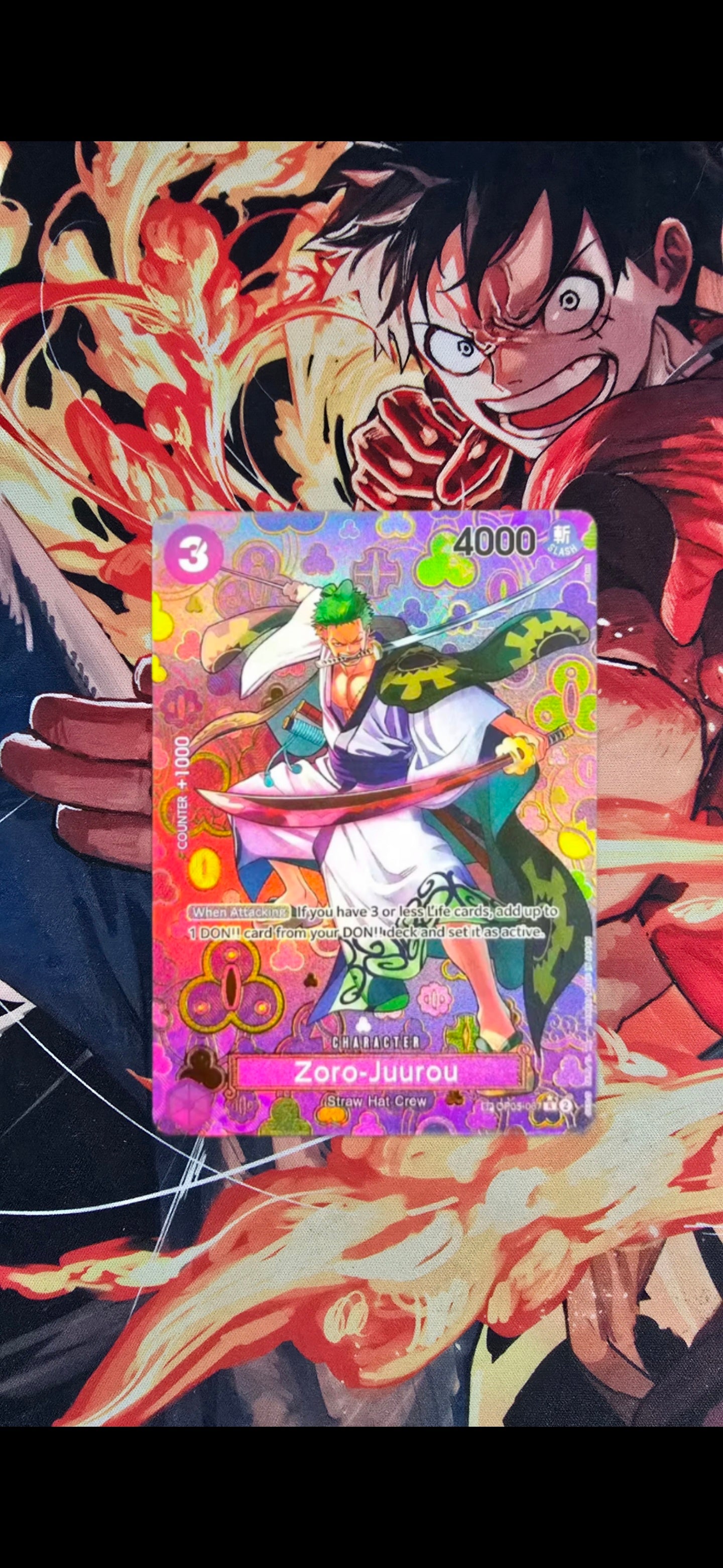 Preorder - Zoro-Juurou SP OP05 One Piece TCG Textured Custom Made Card English