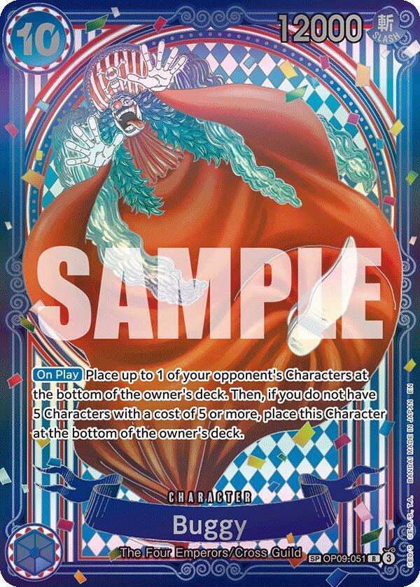 PREORDER: OP14 SP Buggy Gold & Silver One Piece Card Game OP TCG Proxy English