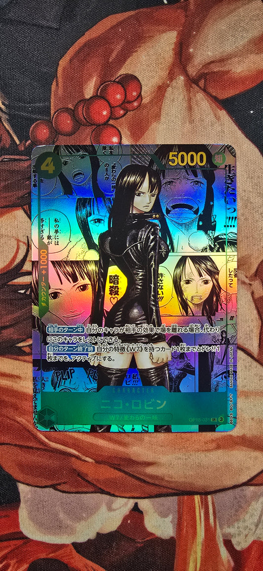 OP18 Nico Robin Manga Textured Holo One Piece Card Game TCG Custom Made Proxy Card