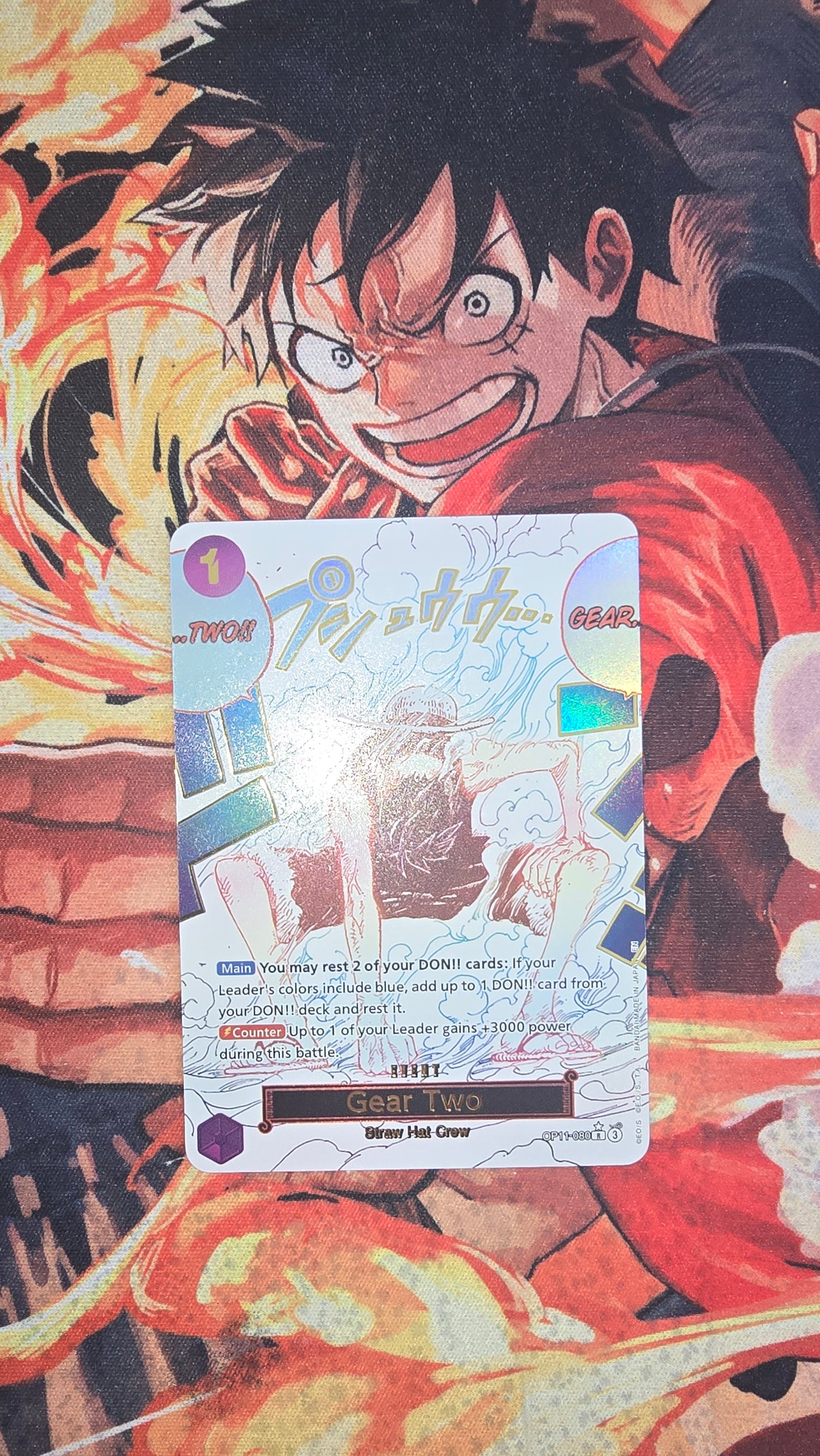 OP11 Gear Two Manga Event One Piece TCG Textured Custom Made Card