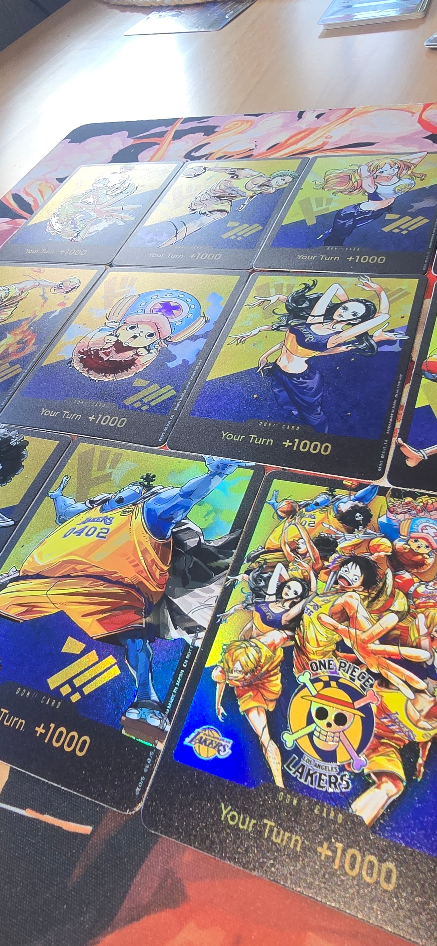 11 Card Bundle: LA Lakers x One Piece Custom Made DON Cards Premium Quality Textured