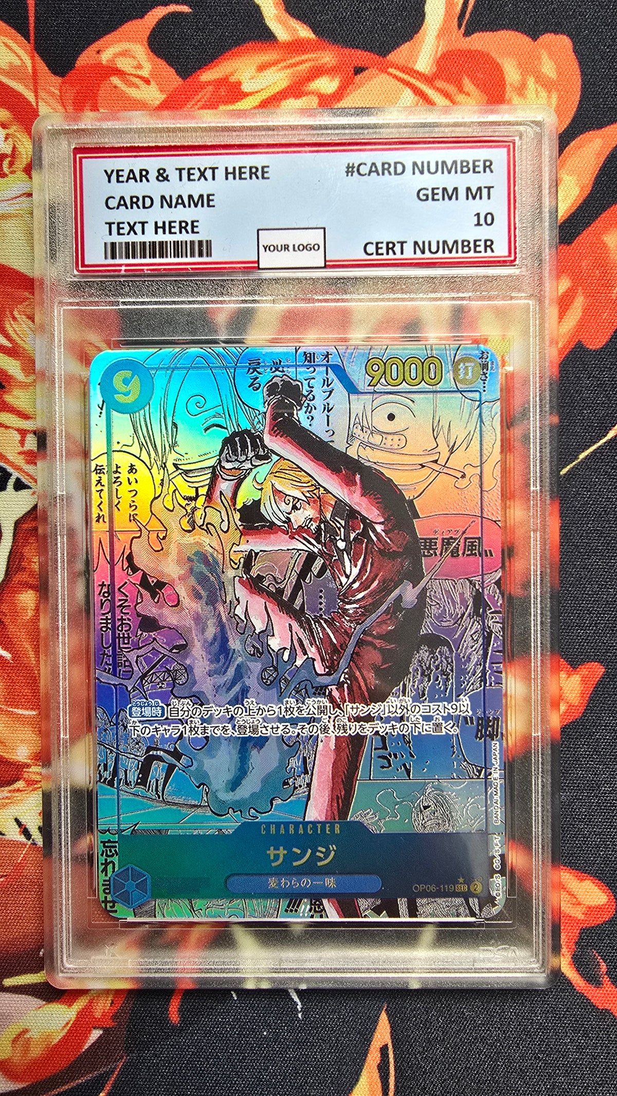 JAPANESE Graded PSA 10 Style One Piece TCG OP01 - OP16 Manga Premium Quality Textured Cards Card Proxy
