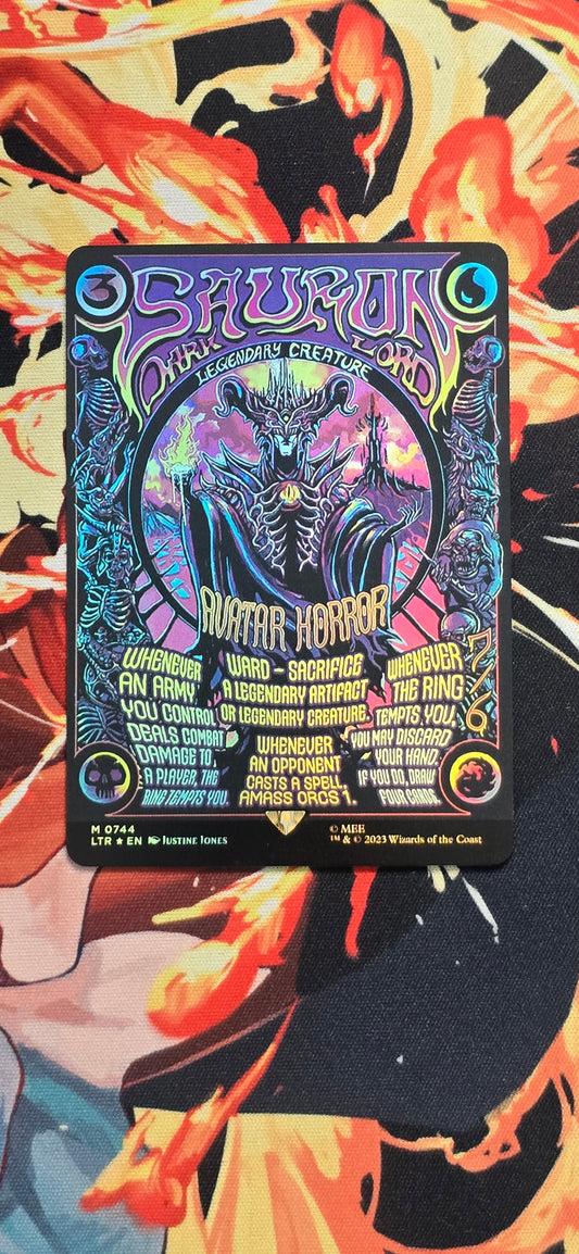 Graded PSA Style Sauron Dark Lord Poster TCG Proxy Card Slab