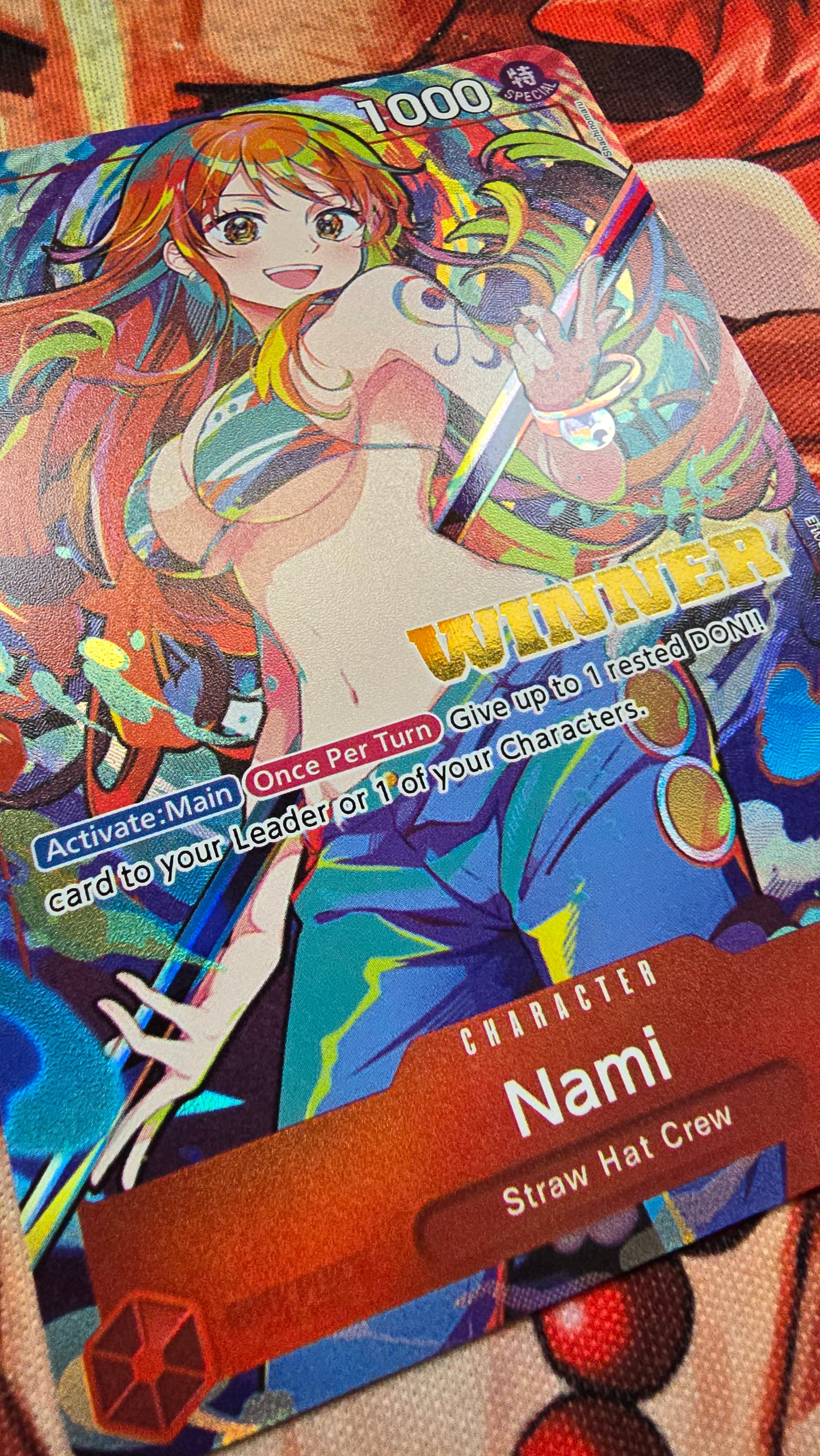 Preorder: Nami Winner 2025 New Year Event One Piece TCG Textured Promo Custom Made Cards