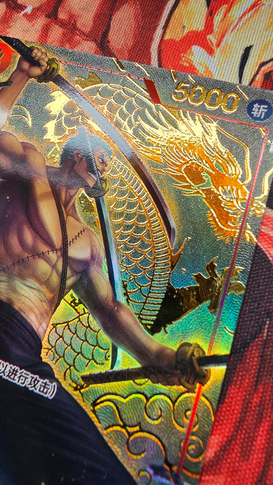 Preorder - Chinese 1st Anniversary Roronoa Zoro Exclusive One Piece TCG Textured Promo Custom Made Card