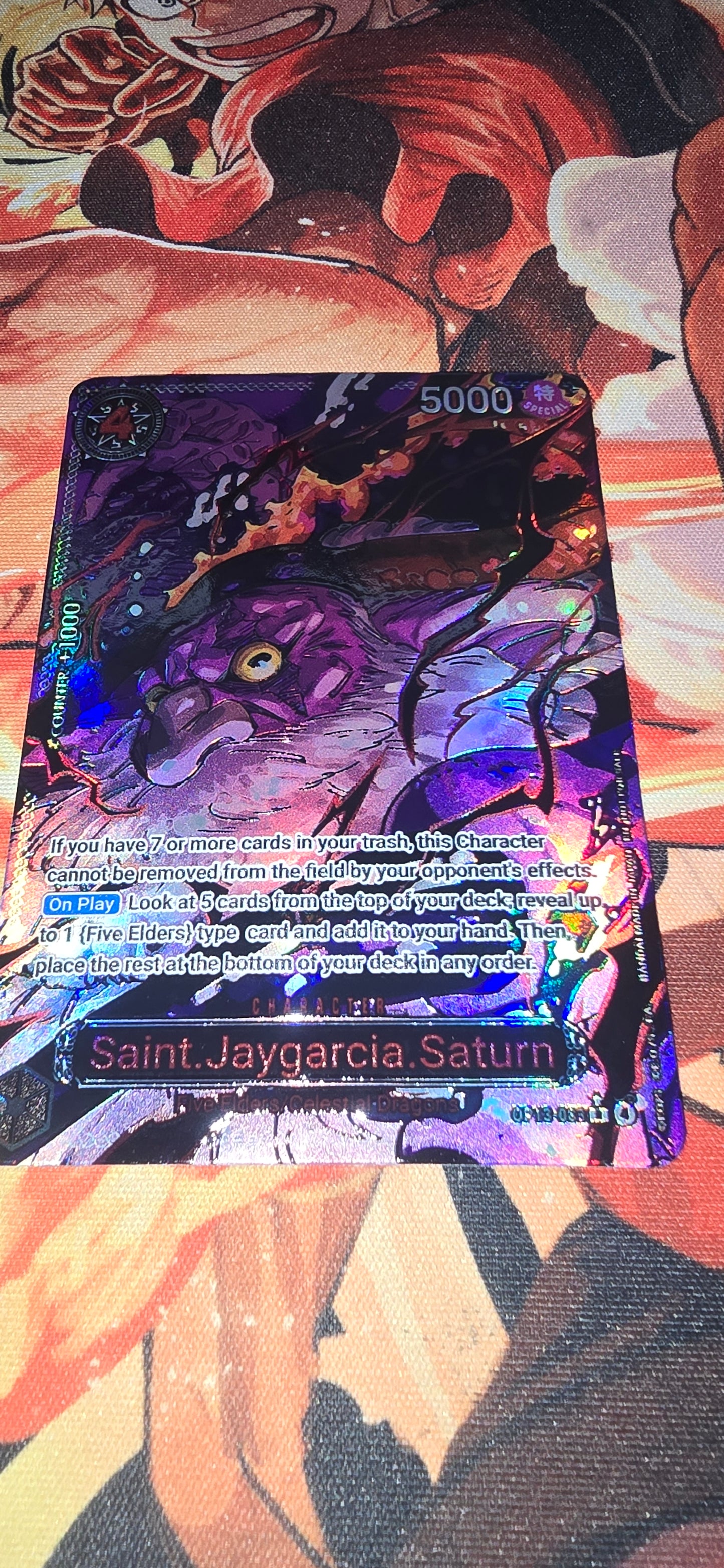 OP13 Saint Jaygarcia Saturn Alt Art One Piece Premium Quality Textured Proxy Custom Made Card