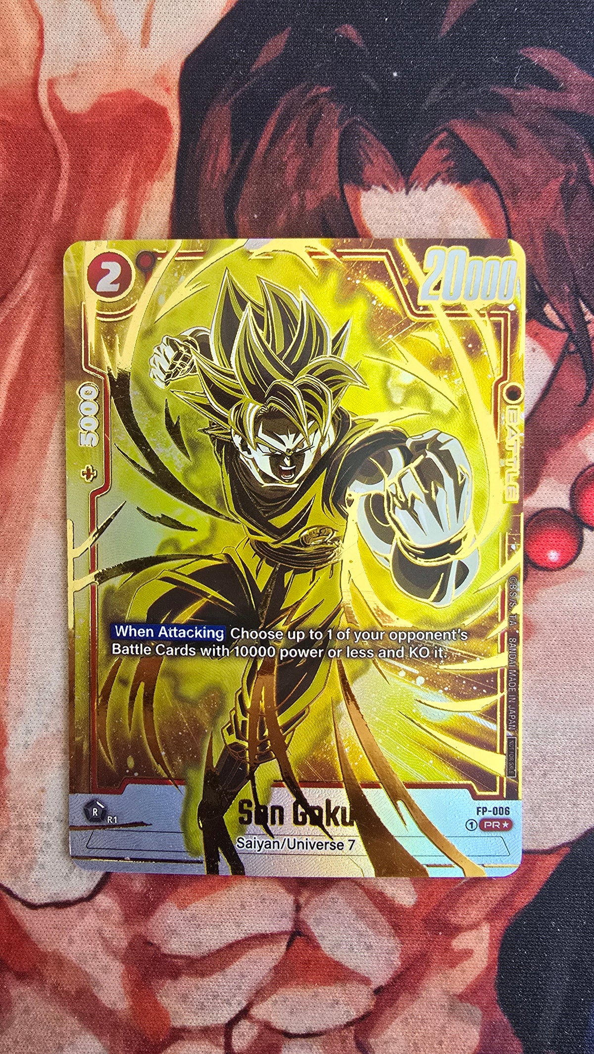 Son Goku FP-006 Gold Dragon Ball Fusion World Tournament Promo Prize Card Proxy English