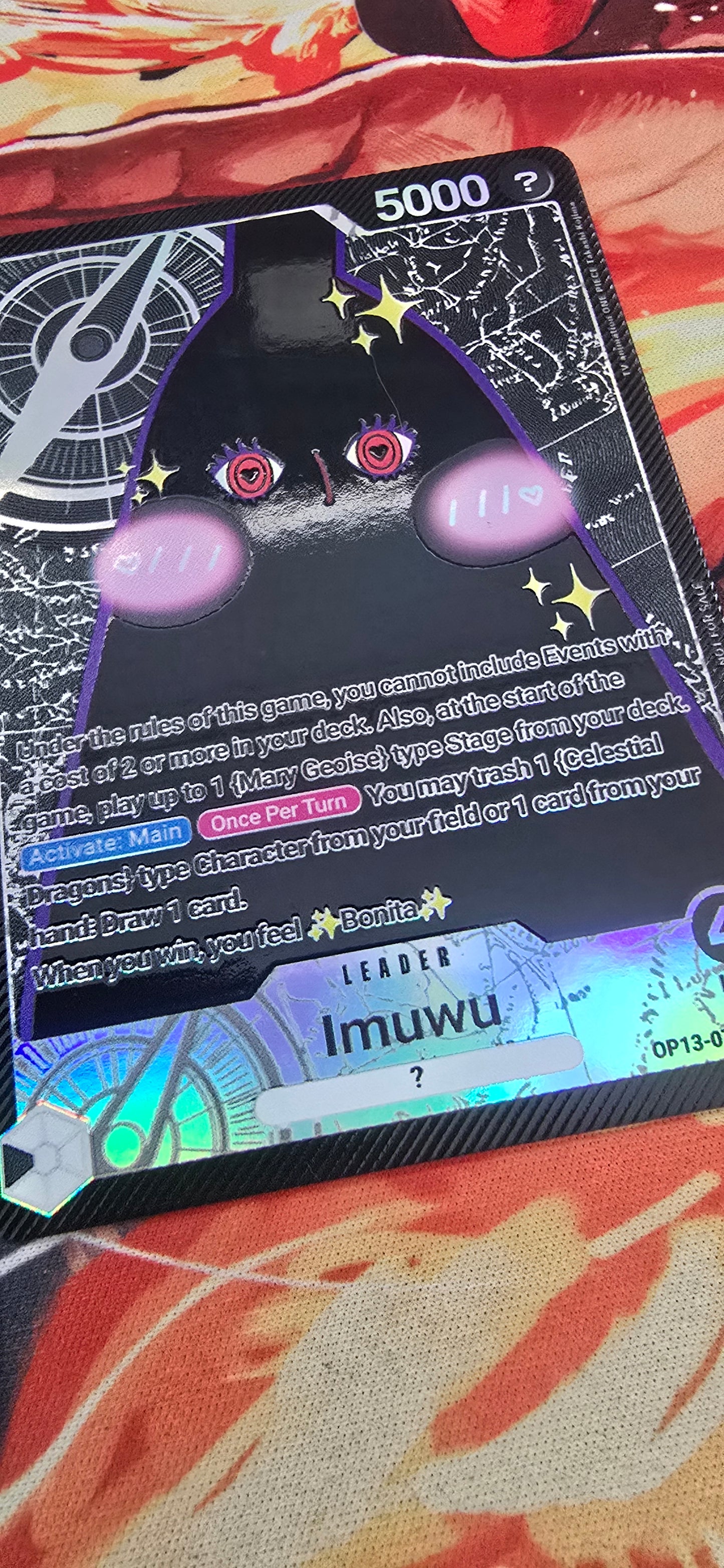 ✨️ Imuwu ✨️ OP13 Leader Textured Holo One Piece TCG Custom Made Card