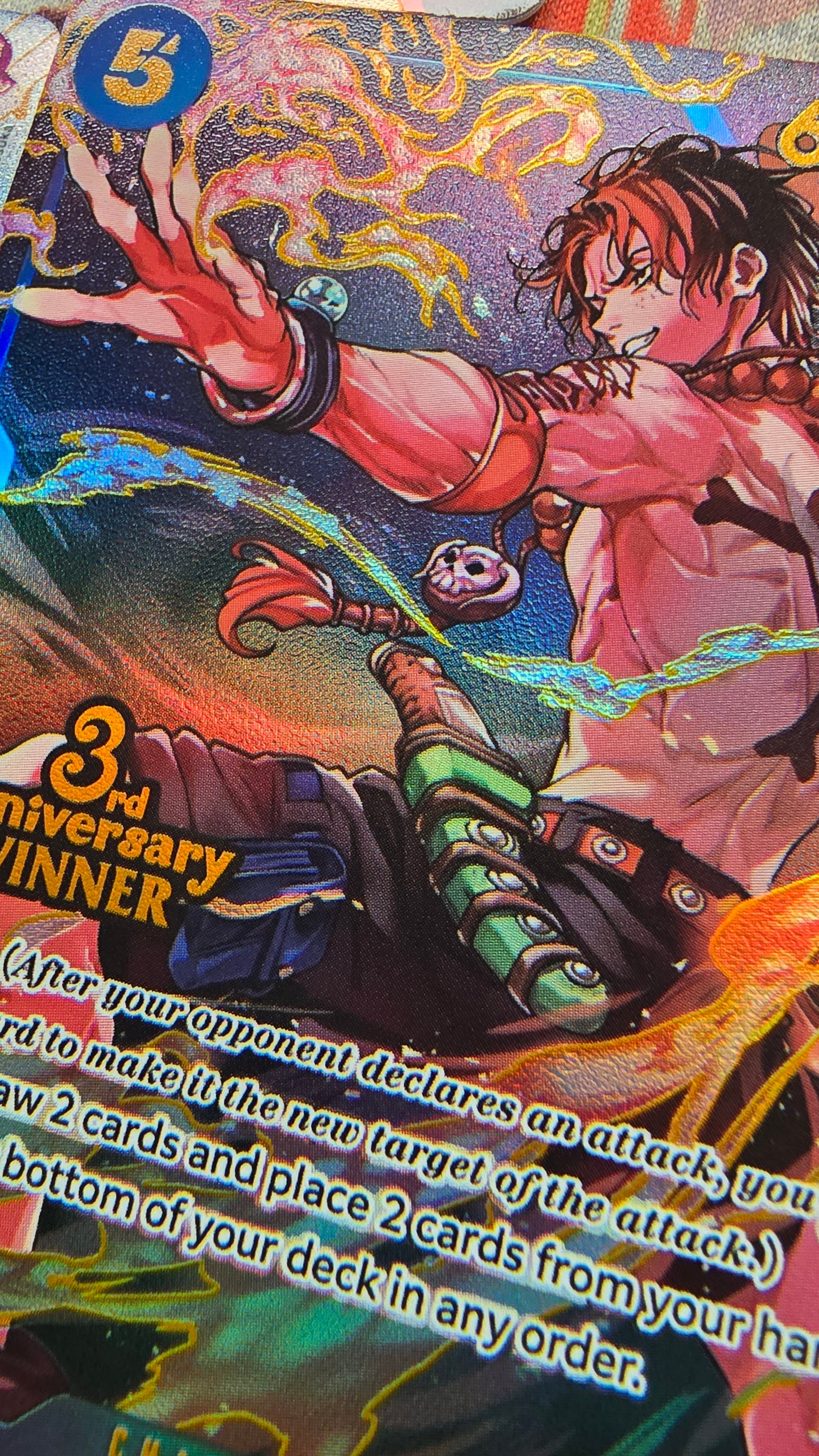 3 Card Bundle - 3rd Anniversary Winner Monkey D Luffy, Sabo & Portgas D Ace Store Championship One Piece Card Game Textured Proxy