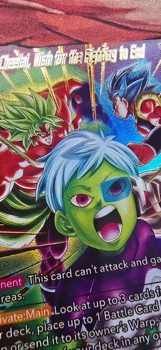 Cheelai, Wish For The Fighting To End BT25-144 Dragon Ball Super Legend Of The Dragon Balls Proxy Card
