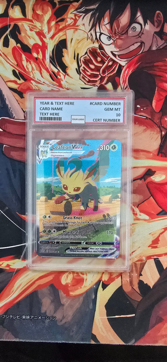 Graded PSA Style Leafeon VMAX 205/203 Evolving Skies Alt Art Secret SWSH Holo Pokemon TCG Card Proxy Slab