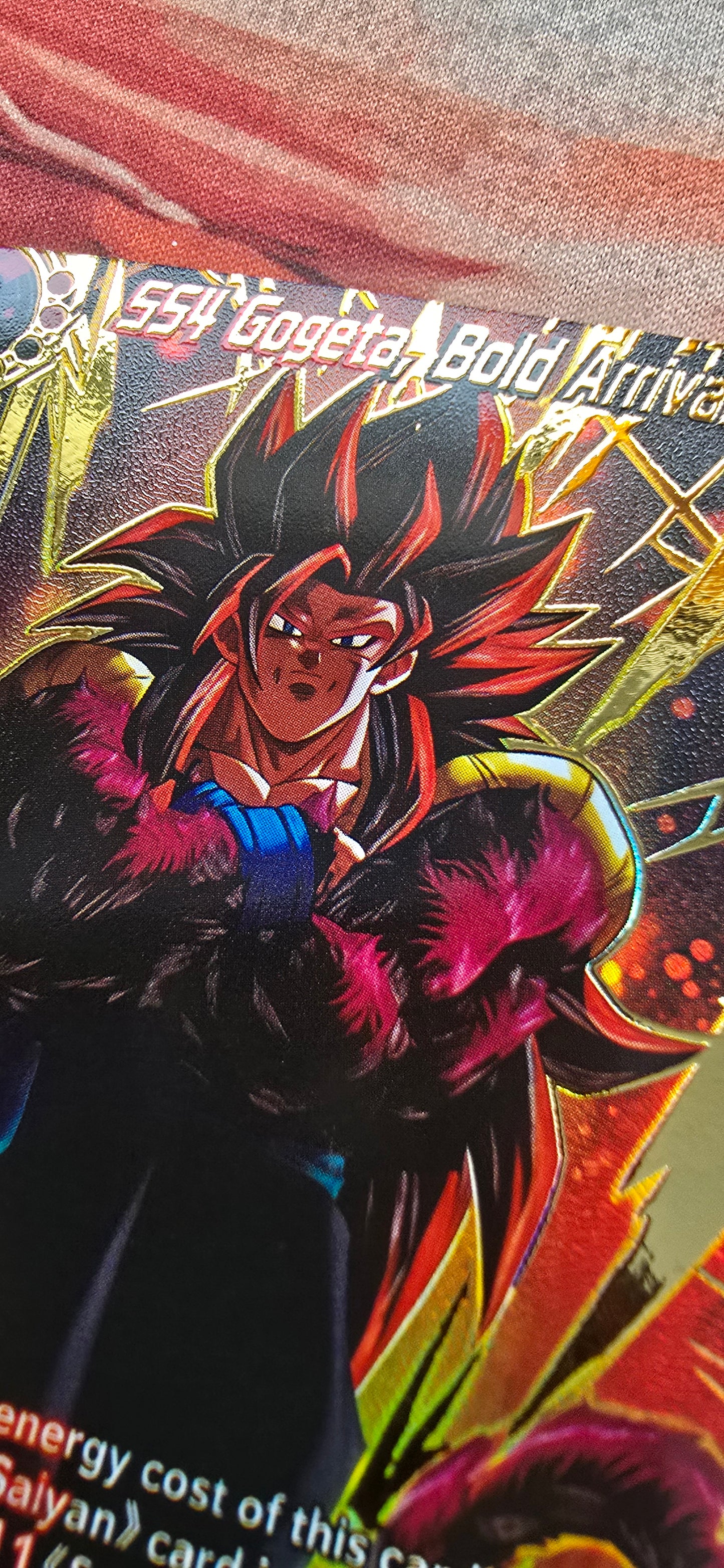 SS4 Gogeta, Bold Arrival Gold Stamped BT27-123 Dragon Ball Super History Of Z Proxy Card