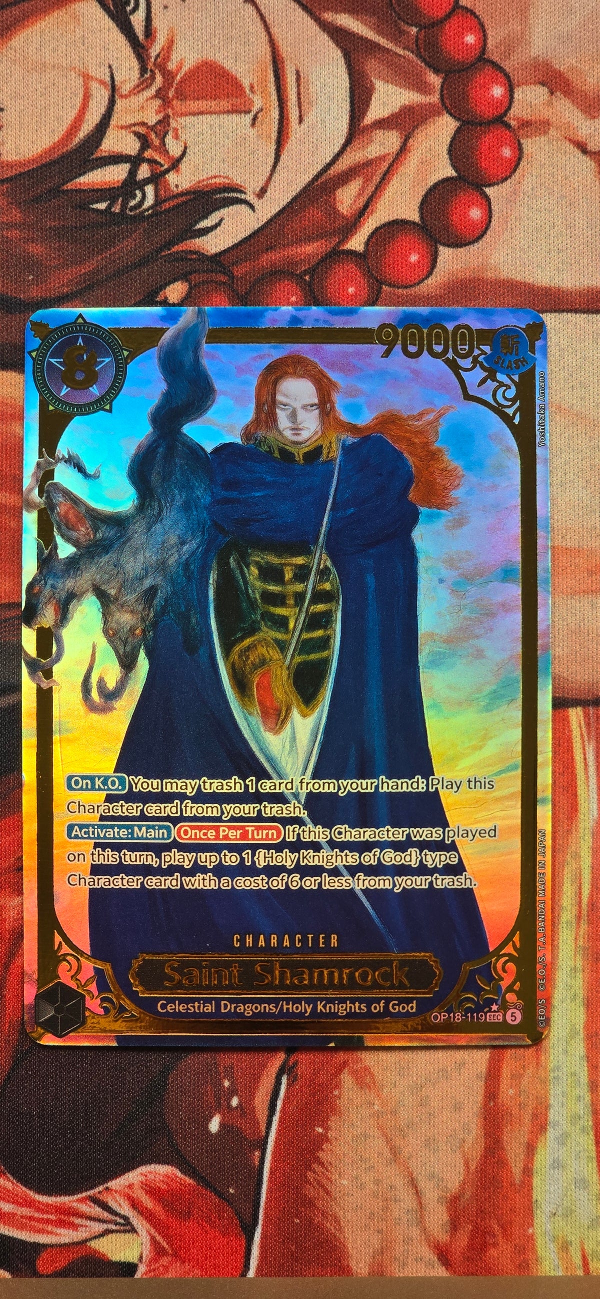 OP18 SP Sanit Shamrock Holo Final Fantasy illustrator Yoshitaka Amano One Piece Card Game TCG Custom Made Proxy Card