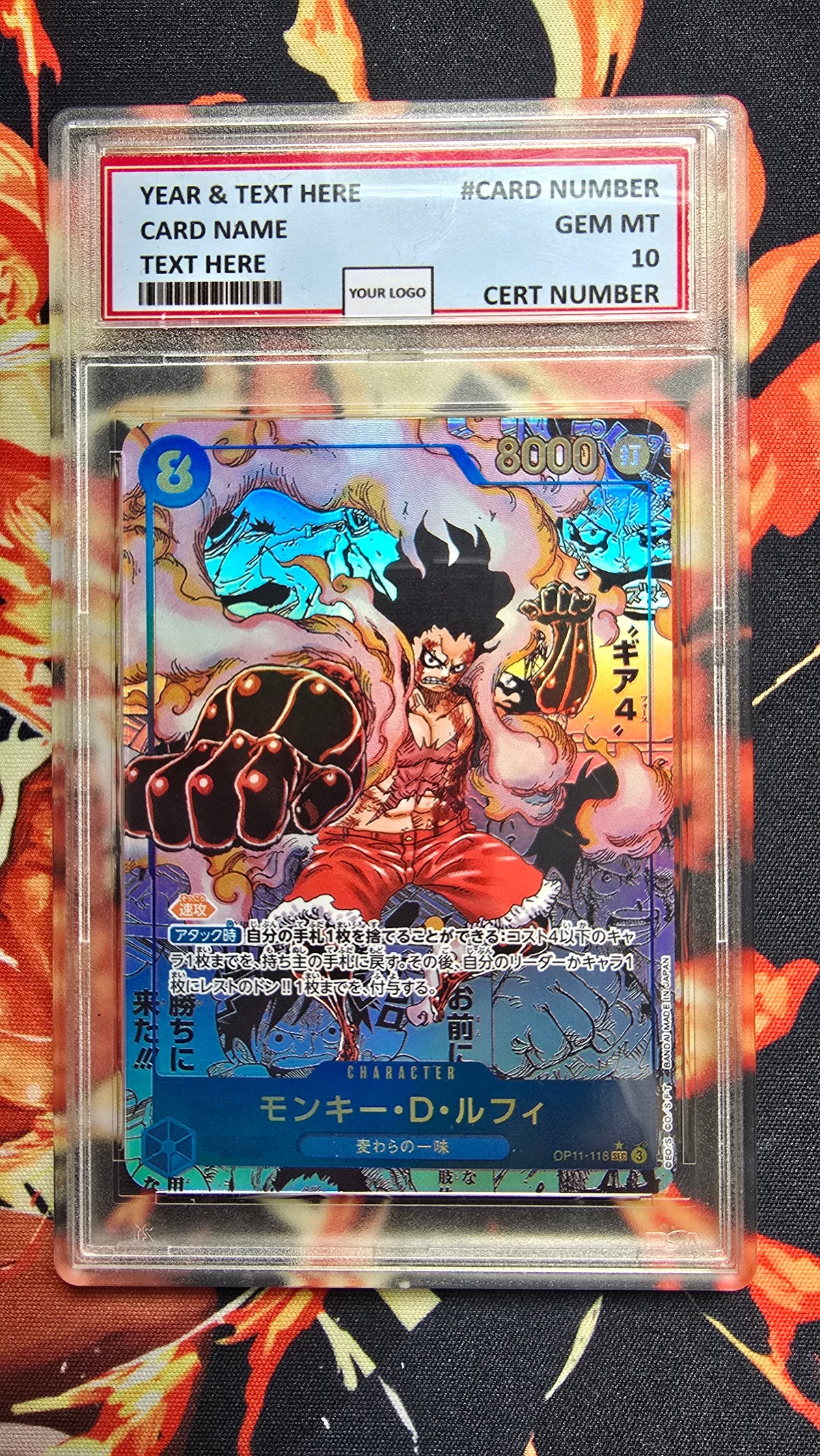 JAPANESE Graded PSA 10 Style One Piece TCG OP01 - OP16 Manga Premium Quality Textured Cards Card Proxy