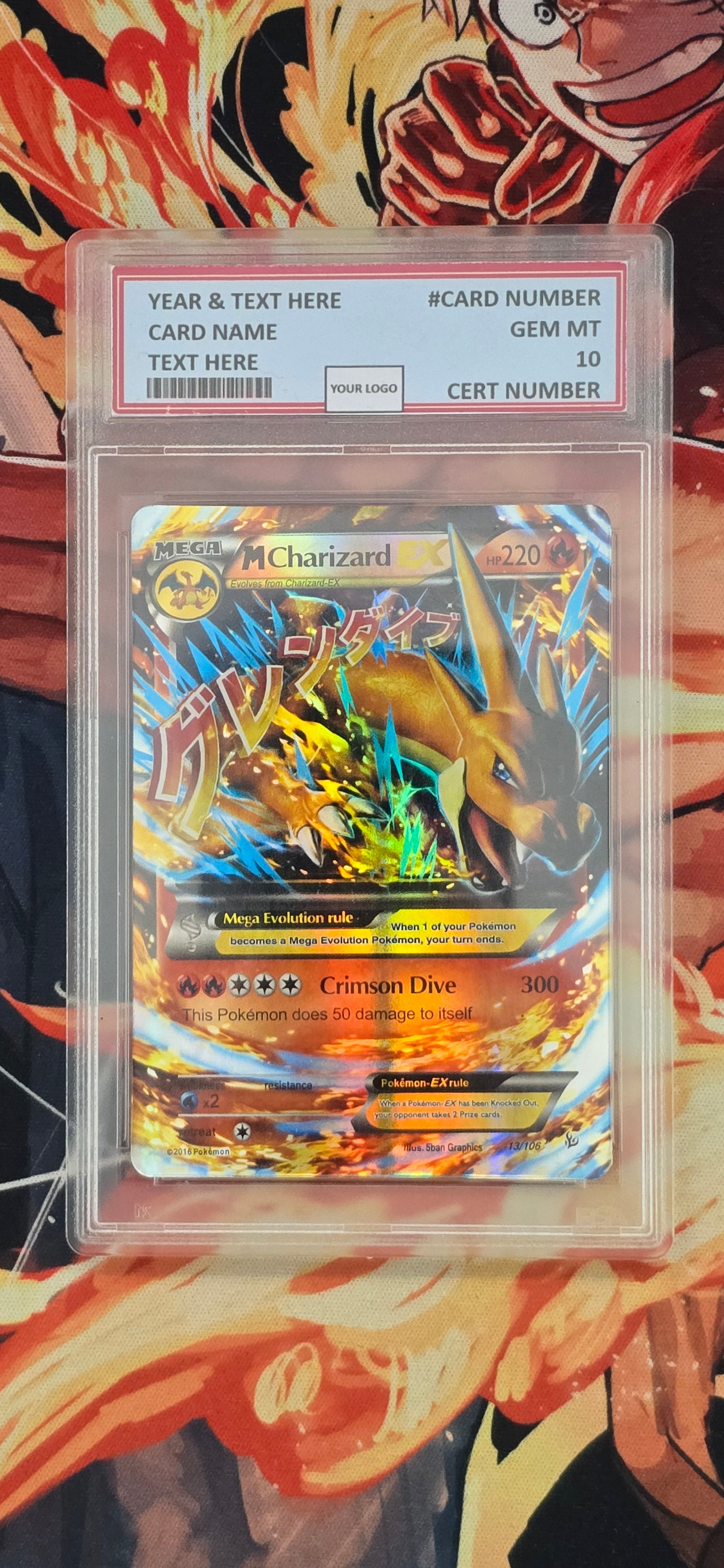 Graded PSA Style Mega Charizard EX 13/106 Holo XY Flashfire Pokemon Pr – OP  Proxies TCG