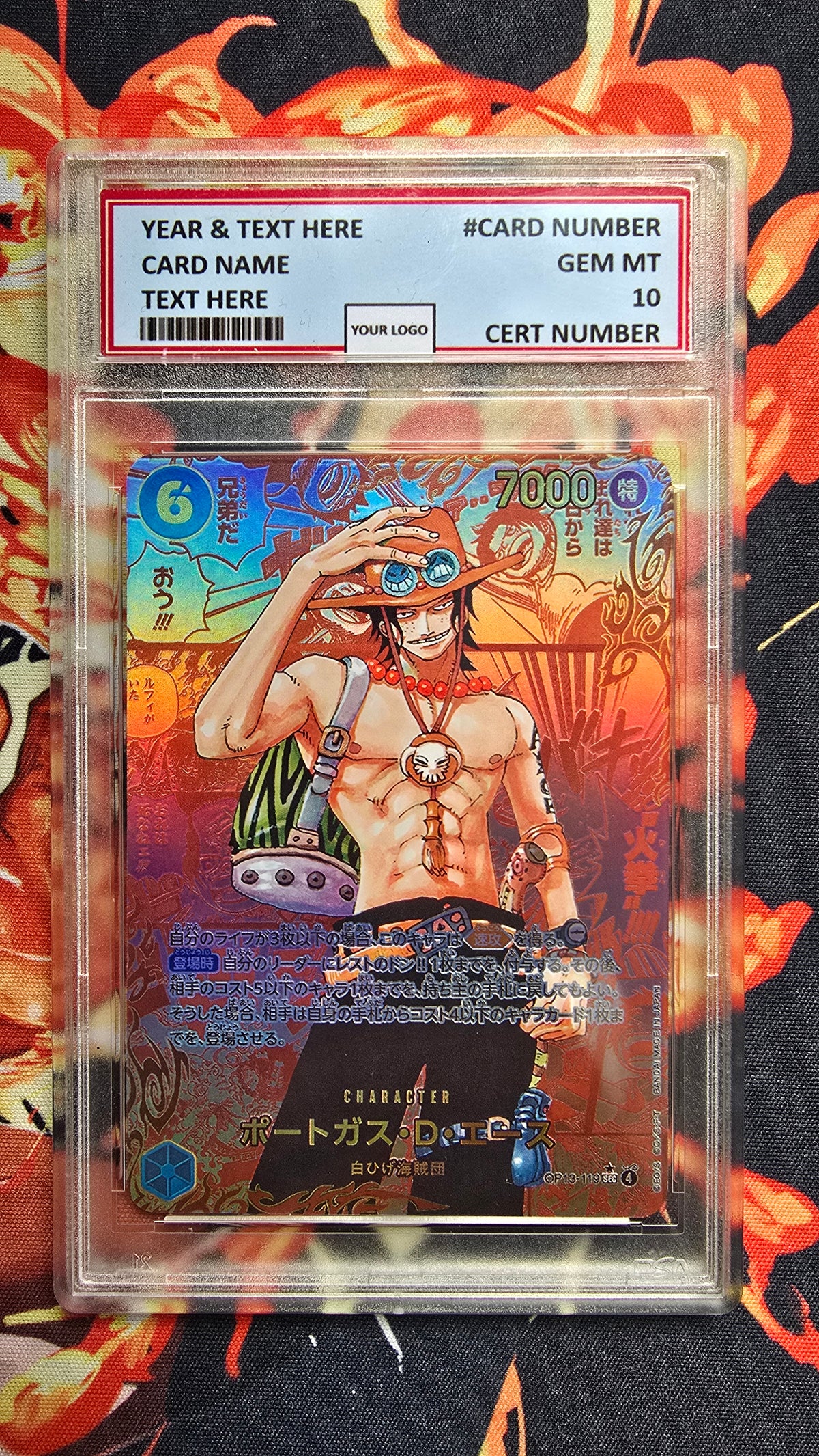 JAPANESE Graded PSA 10 Style One Piece TCG OP01 - OP16 Manga Premium Quality Textured Cards Card Proxy