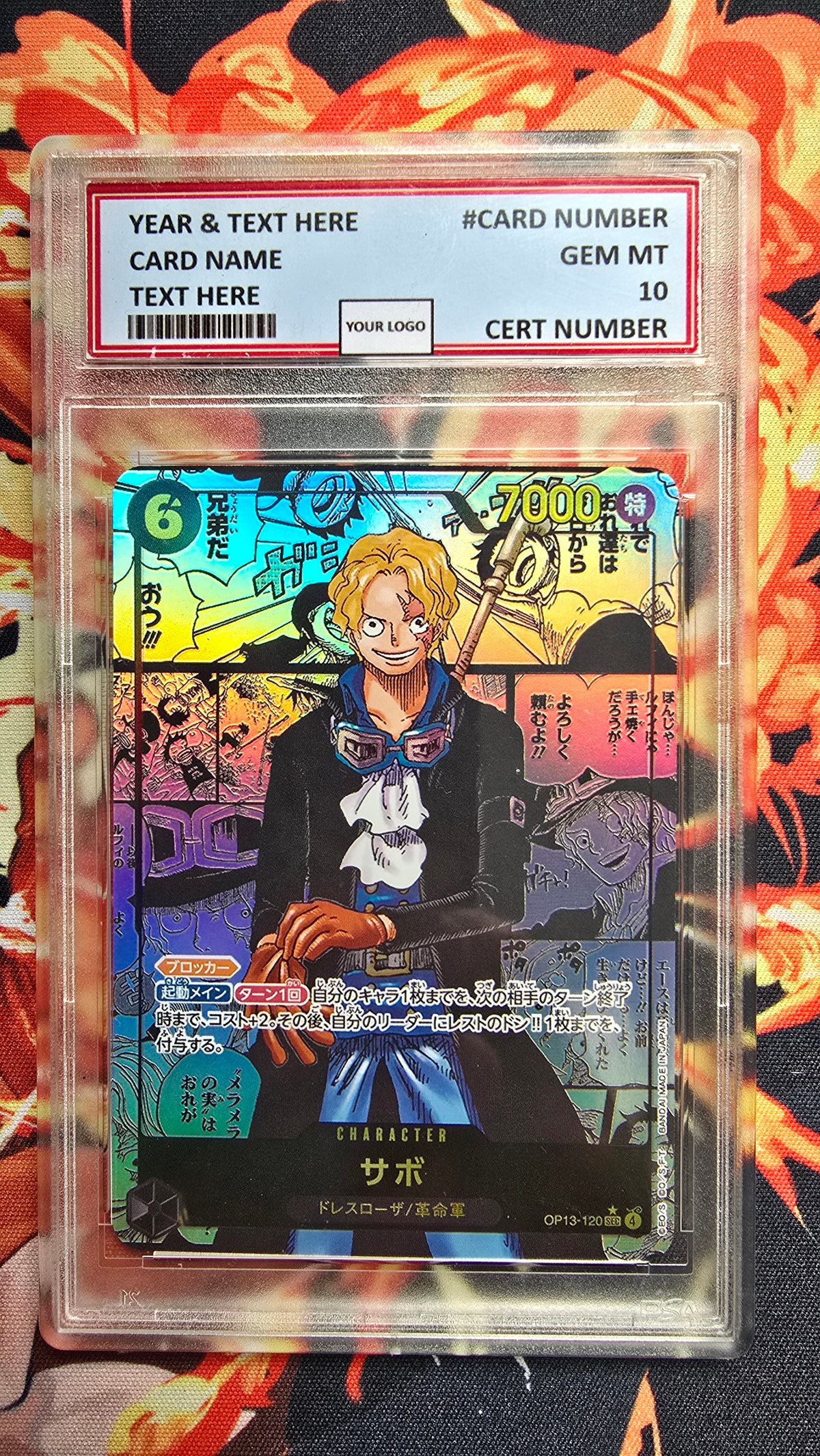 JAPANESE Graded PSA 10 Style One Piece TCG OP01 - OP16 Manga Premium Quality Textured Cards Card Proxy