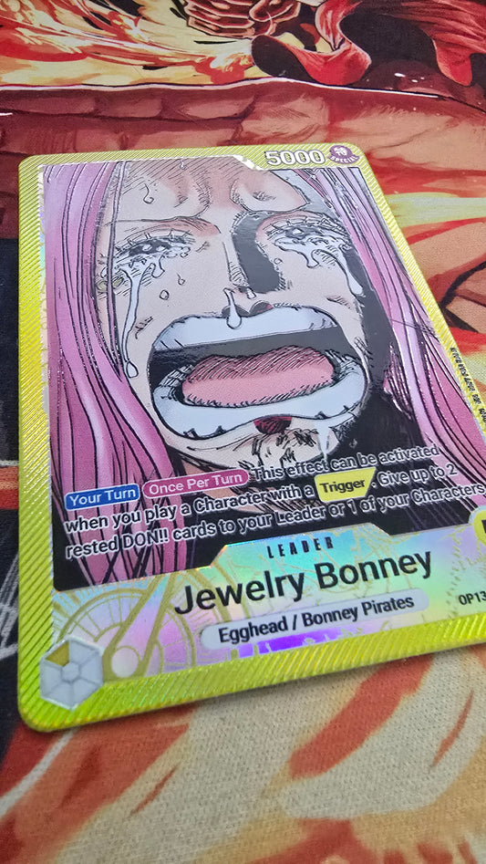 Jewelry Bonney OP13 Leader Textured Holo Alt Art One Piece TCG English Proxy Card