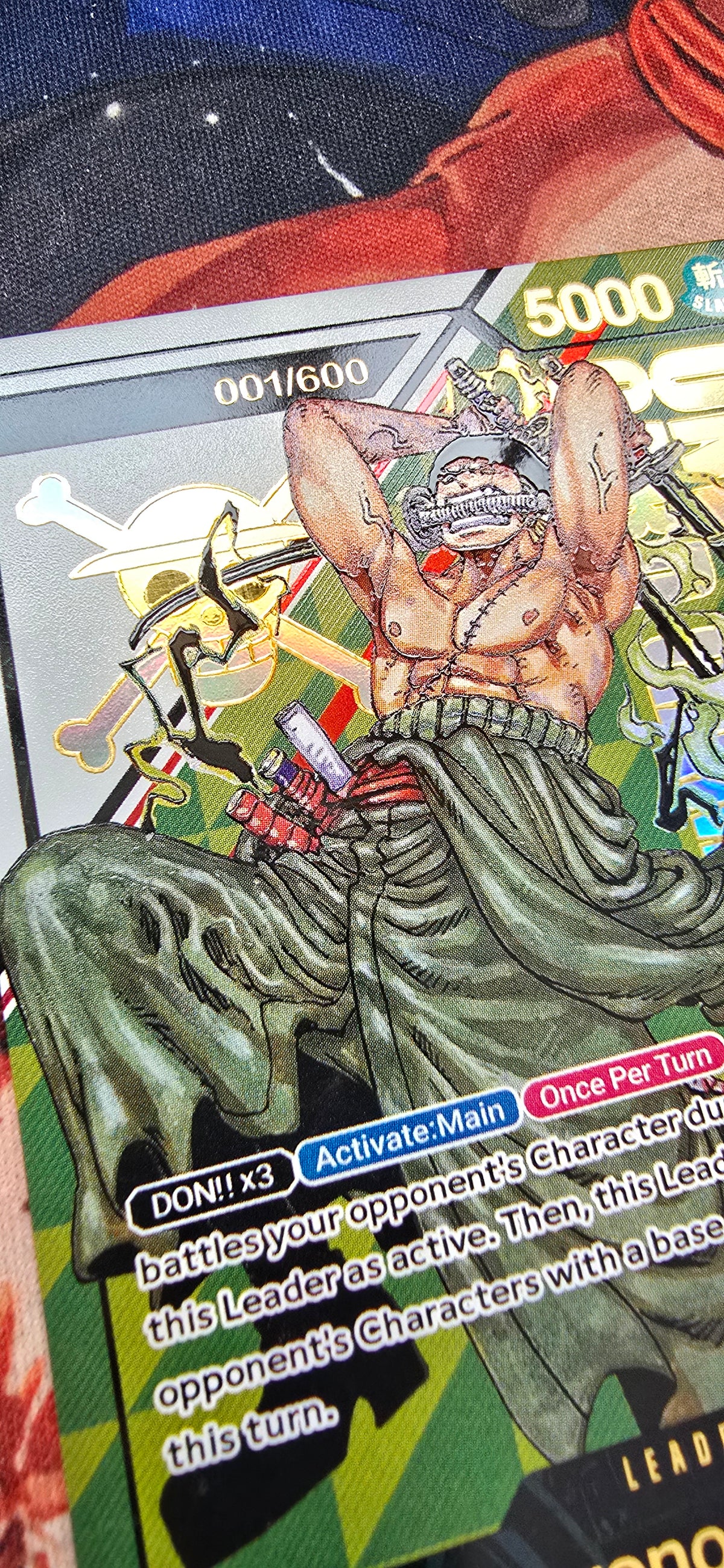 Leader Zoro OP12 Flagship Winner Serialised Premium Textured One Piece Card Game OP TCG Proxy English