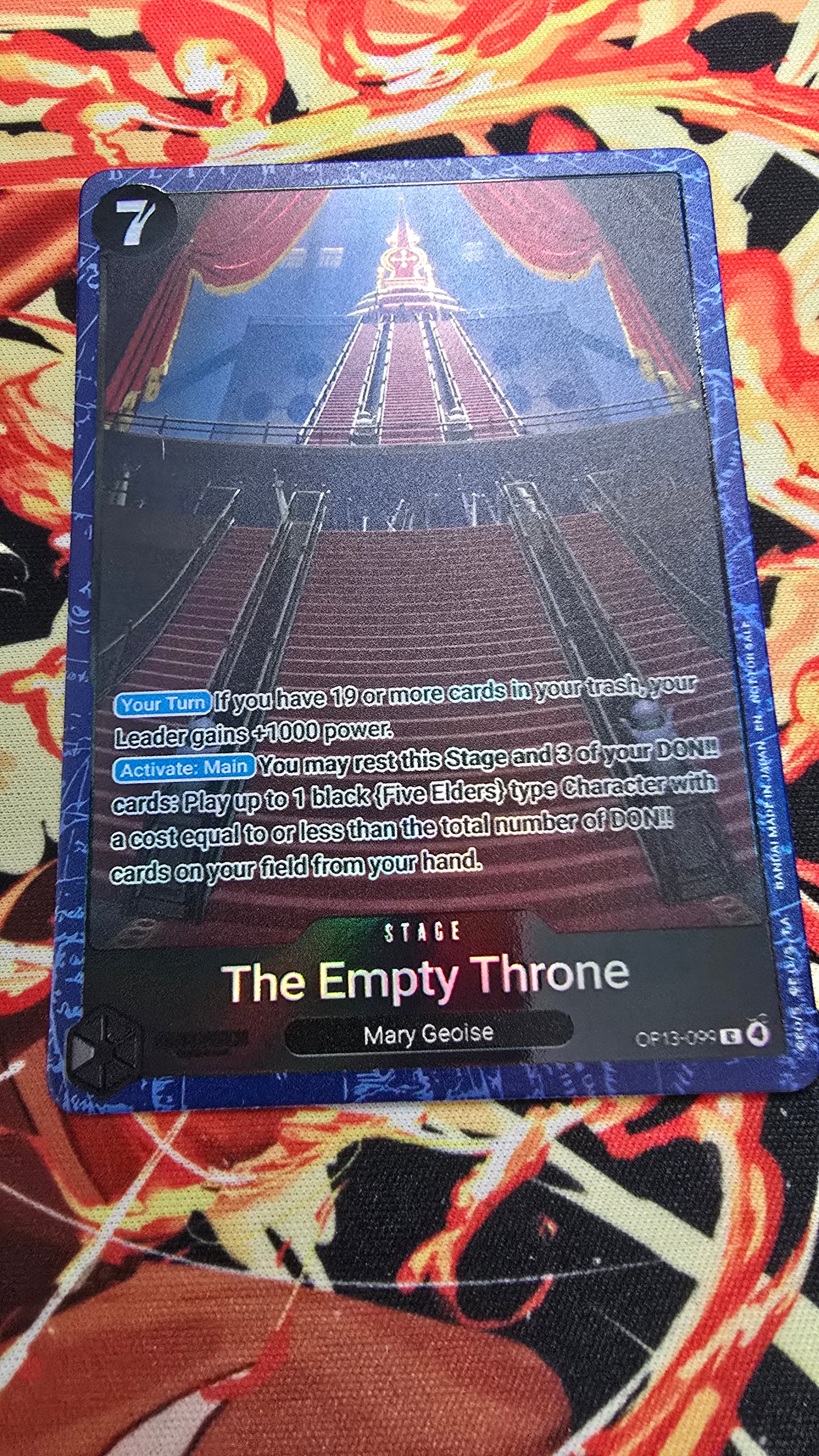 Preorder: OP13 The Empty Throne Textured Holo One Piece TCG Custom Made Card