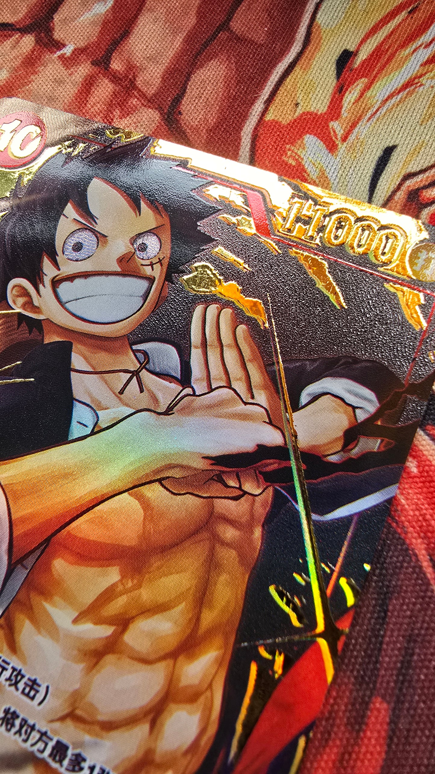 Chinese 1st Anniversary Monkey D Luffy Exclusive One Piece TCG Textured Promo Custom Made Card