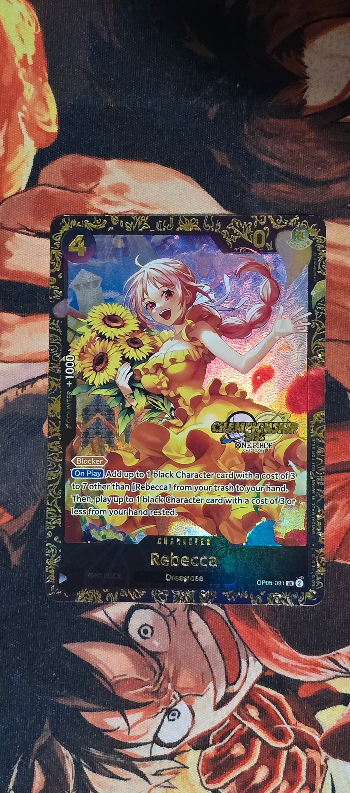 Rebecca OP05-091 Championship 2024 Online Regional High Quality Textured OP One Piece Proxy Card