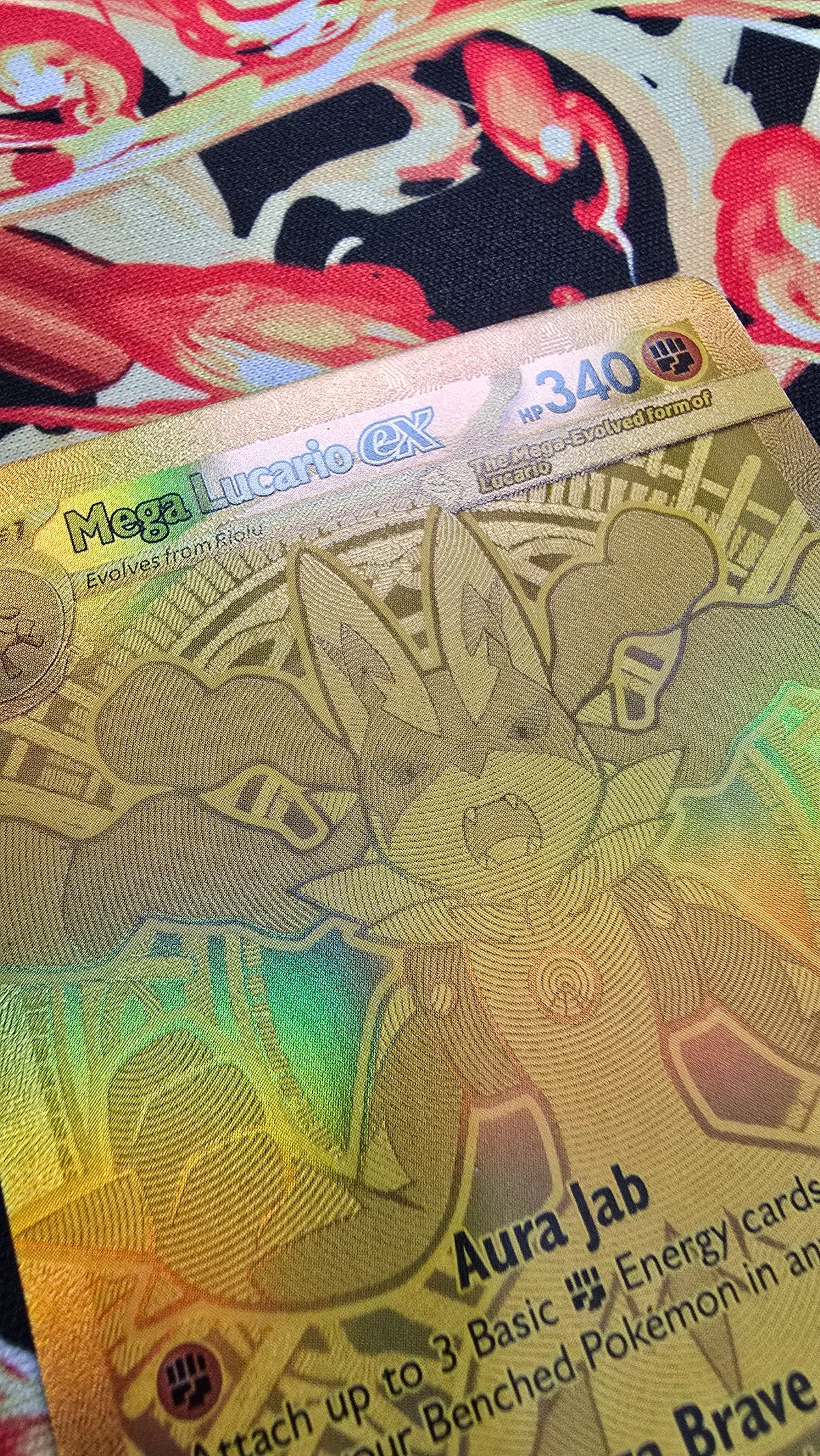 Graded PSA Style Mega Lucario EX Gold MUR Pokemon English Proxy Card Slab