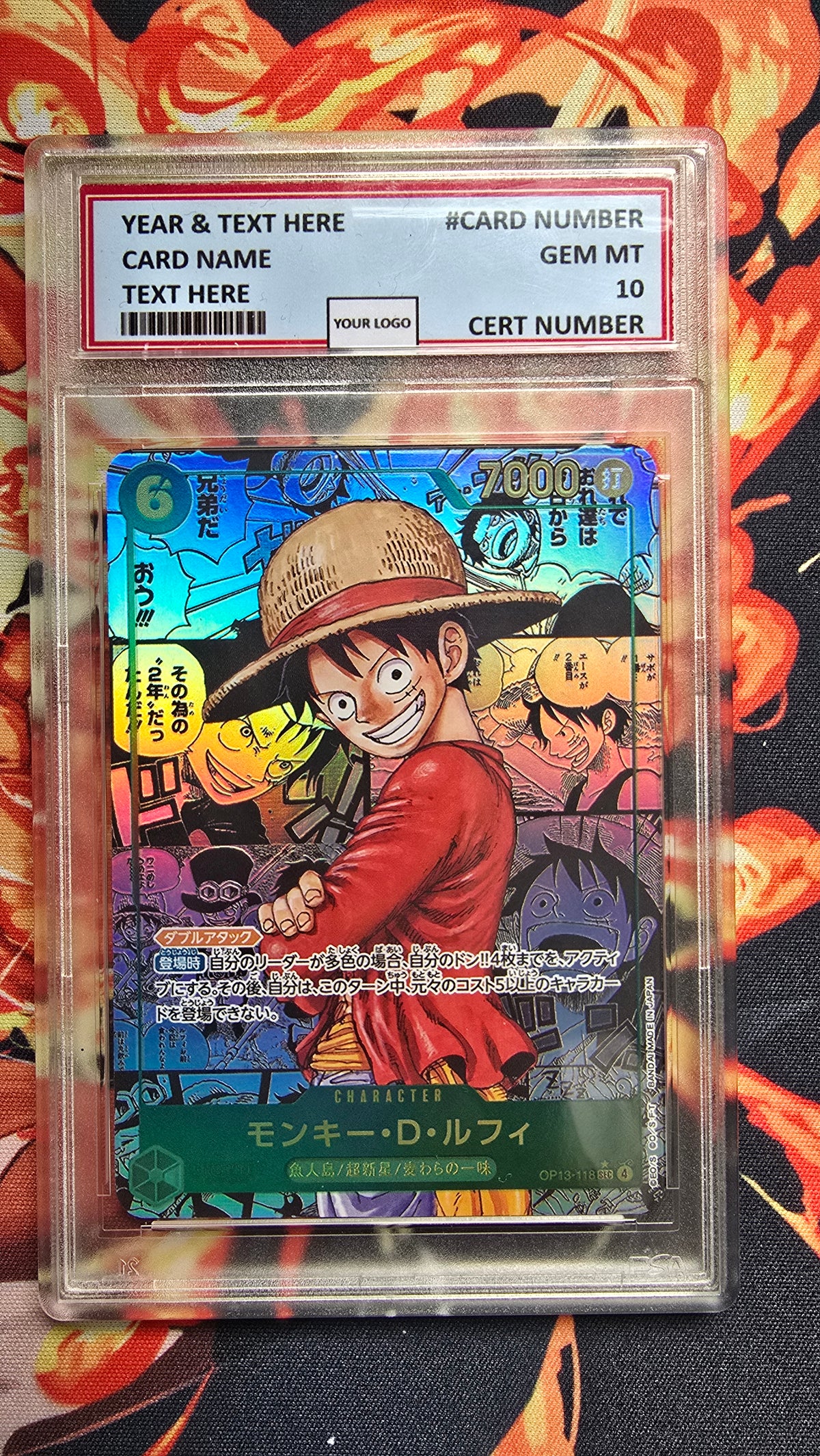JAPANESE Graded PSA 10 Style One Piece TCG OP01 - OP16 Manga Premium Quality Textured Cards Card Proxy