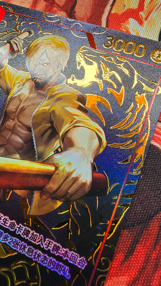 Chinese 1st Anniversary Sanji Exclusive One Piece TCG Textured Promo Custom Made Card