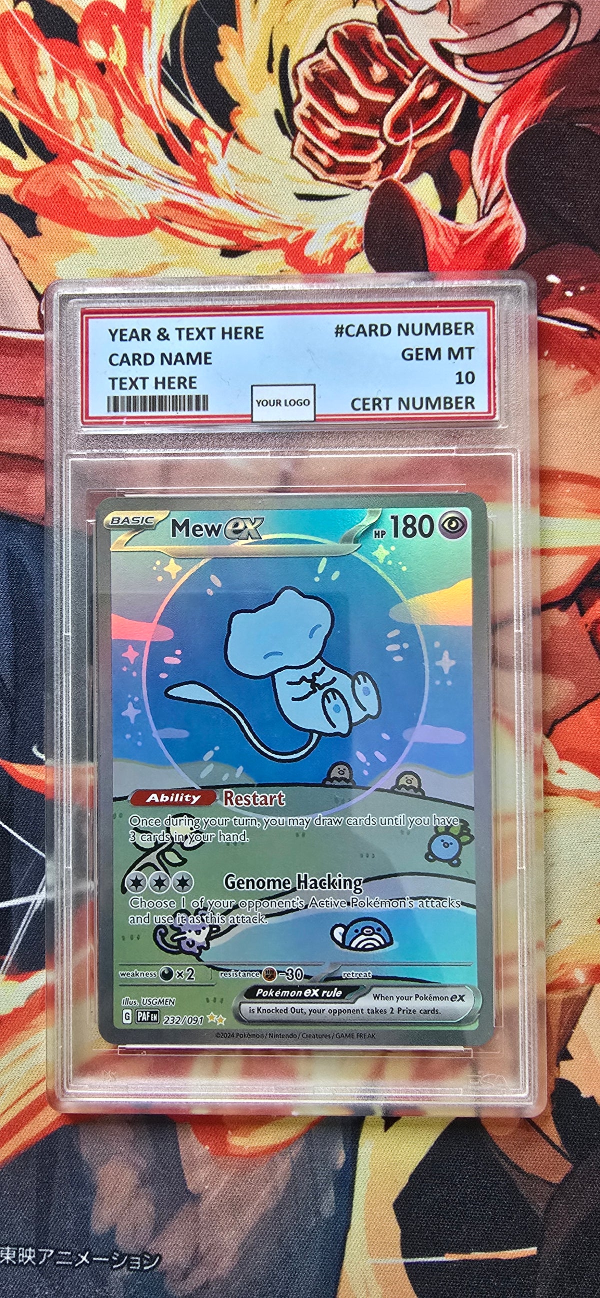 Graded PSA Style Mew EX PAF Paldean Fates Special Illustration Rare Pokemon TCG Card Proxy Slab