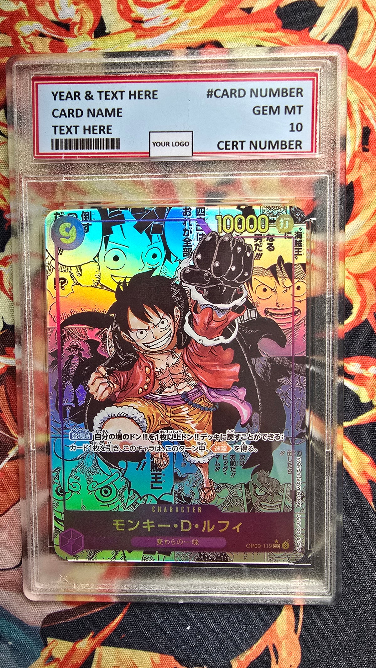 JAPANESE Graded PSA 10 Style One Piece TCG OP01 - OP16 Manga Premium Quality Textured Cards Card Proxy
