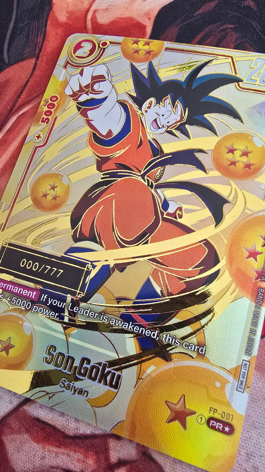 Son Goku Serial FP-001 2024 Dragon Ball Super Card Fusion World Card Ultimate Battle Prize Card Proxy English